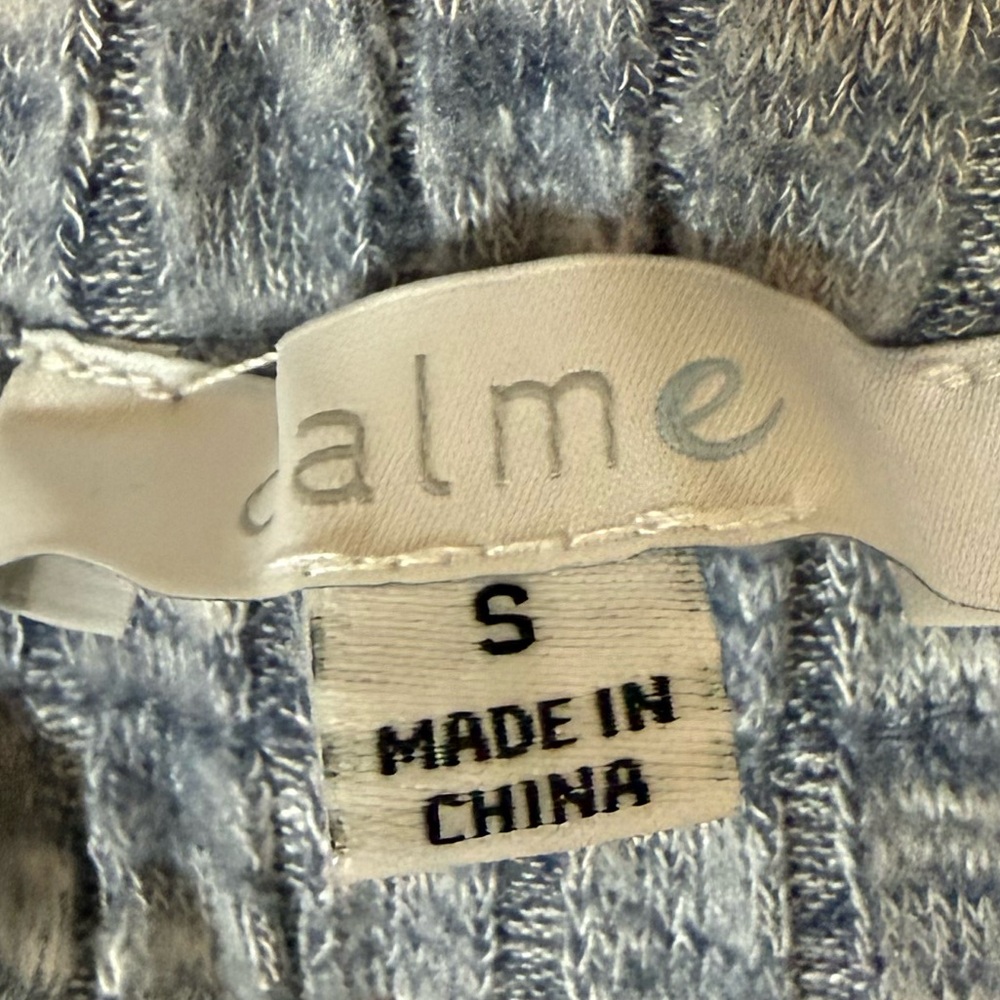 *Set* Calme By Johnny Was Heather Blue Ribbed Lounge Size Small - Picture 8 of 9